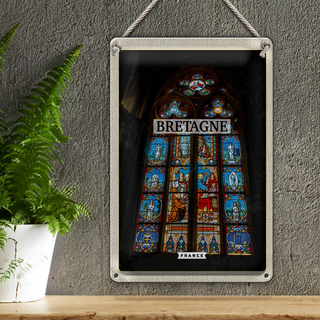 Blechschild Reise 20x30cm Bretagne France Kapelle Reiseziel