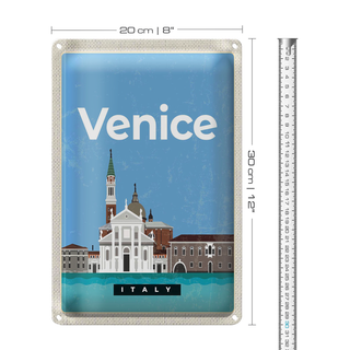 Blechschild Reise 20x30cm Venice Italy Ansicht Bild