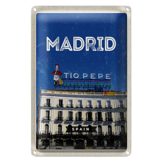 Blechschild Reise 20x30cm Madrid Tio Pepe Symbol