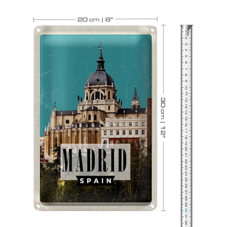 Blechschild Reise 20x30cm Madrid Spanien Urlaubsort