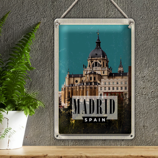 Blechschild Reise 20x30cm Madrid Spanien Urlaubsort