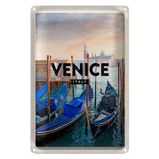 Blechschild Reise 20x30cm Venice Venedig Boote Meer