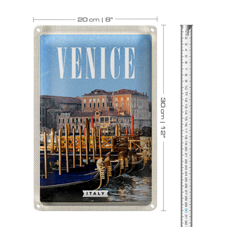 Blechschild Reise 20x30cm Venice Italy Venedig Italien Retro