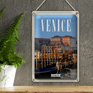 Blechschild Reise 20x30cm Venice Italy Venedig Italien Retro