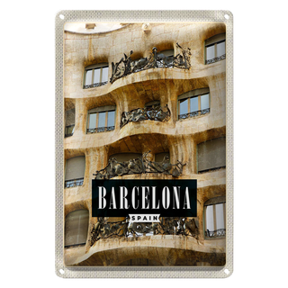Blechschild Reise 20x30cm Barcelona Spanien Architektur Urlaub