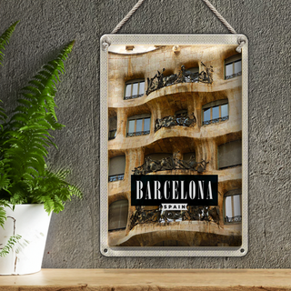Blechschild Reise 20x30cm Barcelona Spanien Architektur Urlaub
