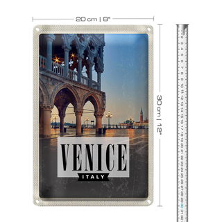 Blechschild Reise 20x30cm Venice Venedig Panorama Poster