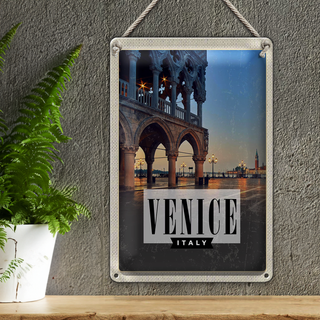 Blechschild Reise 20x30cm Venice Venedig Panorama Poster