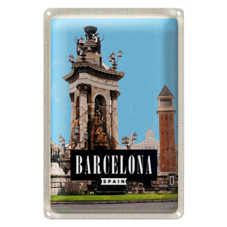 Blechschild Reise 20x30cm Barcelona Spanien Architektur Bild