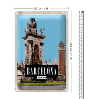 Blechschild Reise 20x30cm Barcelona Spanien Architektur Bild
