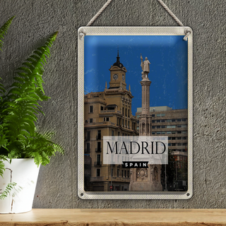 Blechschild Reise 20x30cm Madrid Spanien Panorama