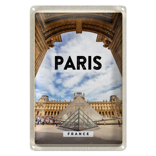 Blechschild Reise 20x30cm Paris Frankreich Louvre