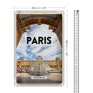 Blechschild Reise 20x30cm Paris Frankreich Louvre