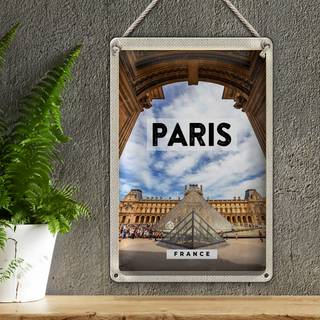 Blechschild Reise 20x30cm Paris Frankreich Louvre