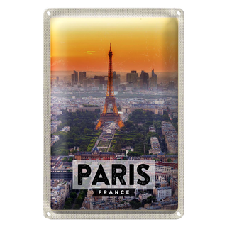 Blechschild Reise 20x30cm Paris Frankreich Eiffelturm