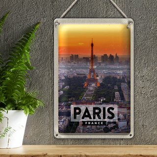 Blechschild Reise 20x30cm Paris Frankreich Eiffelturm