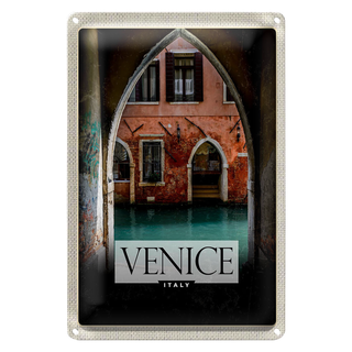 Blechschild Reise 20x30cm Venice Italien Fluss Panorama