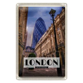 Blechschild Reise 20x30cm London England Innenstadt Schild