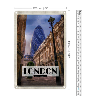 Blechschild Reise 20x30cm London England Innenstadt Schild