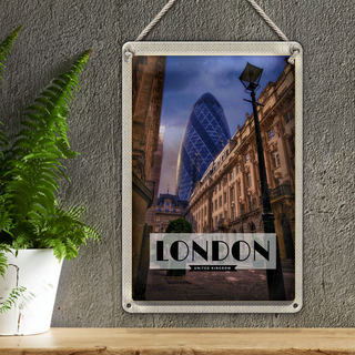 Blechschild Reise 20x30cm London England Innenstadt Schild