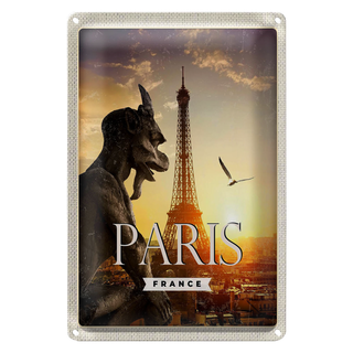 Blechschild Reise 20x30cm Paris Frankreich Urlaub Architektur