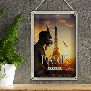 Blechschild Reise 20x30cm Paris Frankreich Urlaub Architektur