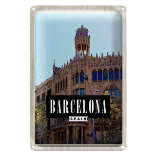 Blechschild Reise 20x30cm Barcelona Spanien Sargrada Reise