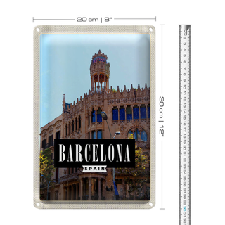 Blechschild Reise 20x30cm Barcelona Spanien Sargrada Reise