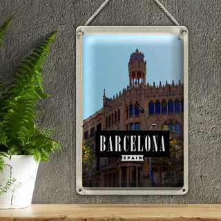 Blechschild Reise 20x30cm Barcelona Spanien Sargrada Reise