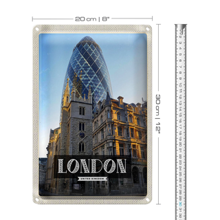 Blechschild Reise 20x30cm London United Kingdom Architektur