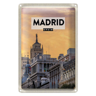 Blechschild Reise 20x30cm Madrid Spanien kurz Trip