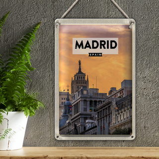 Blechschild Reise 20x30cm Madrid Spanien kurz Trip