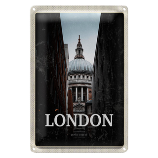 Blechschild Reise 20x30cm London UK Ausblick Panorama