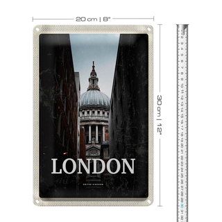Blechschild Reise 20x30cm London UK Ausblick Panorama