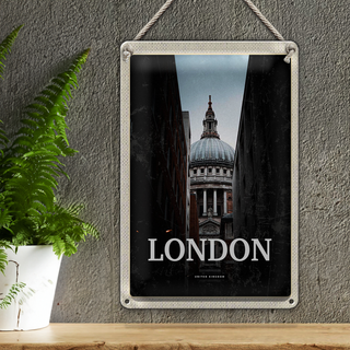 Blechschild Reise 20x30cm London UK Ausblick Panorama