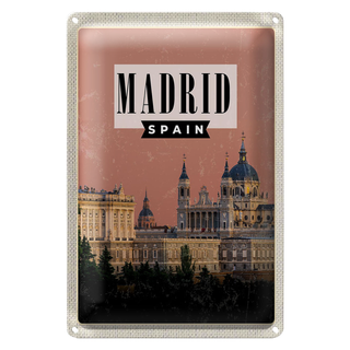 Blechschild Reise 20x30cm Madrid Catedral de la Almudena