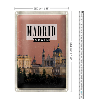 Blechschild Reise 20x30cm Madrid Catedral de la Almudena