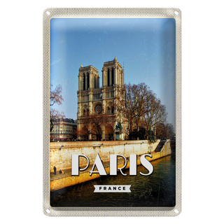 Blechschild Reise 20x30cm Paris Frankreich Notre-Dame Reise