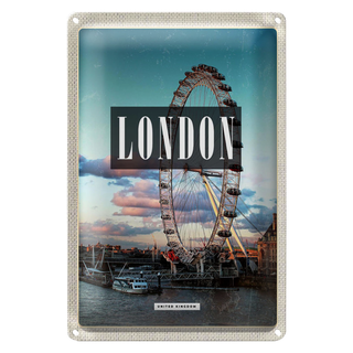 Blechschild Reise 20x30cm London Engalnd London Eye