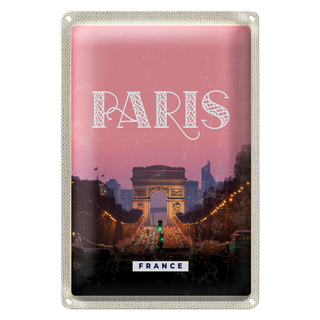 Blechschild Reise 20x30cm Paris Frankreich Architektur Trip
