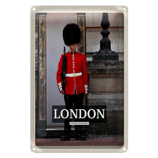 Blechschild Reise 20x30cm London Wachmann Buckingham Palace