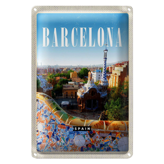 Blechschild Reise 20x30cm Barcelona Spanien Reise La Pedrera