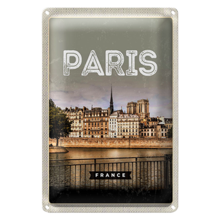 Blechschild Reise 20x30cm Paris Frankreich Architektur