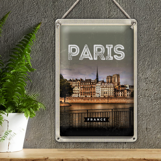 Blechschild Reise 20x30cm Paris Frankreich Architektur