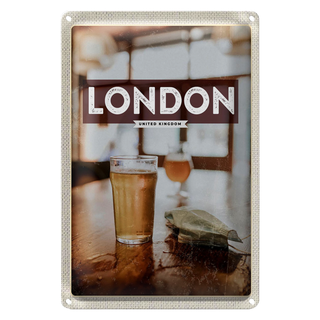 Blechschild Reise 20x30cm London UK Kingdom Corona