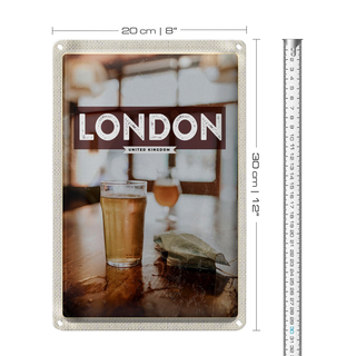 Blechschild Reise 20x30cm London UK Kingdom Corona