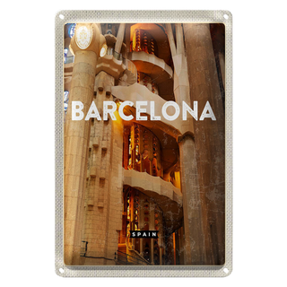 Blechschild Reise 20x30cm Barcelona Spanien Mittelalter Bild