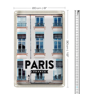Blechschild Reise 20x30cm Paris Frankreich Architektur Stadt