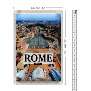 Blechschild Reise 20x30cm Rom Italien Petersplatz Vatikan