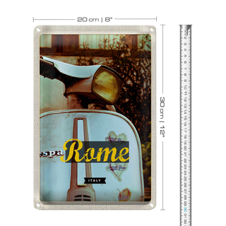 Blechschild Reise 20x30cm Rom Italien Reise Motor Panorama
